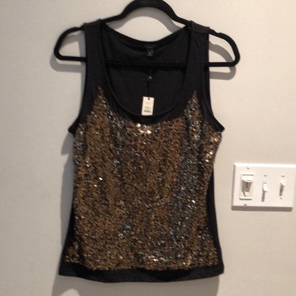 Talbots sequin black tank shirt. New with Tags!  Size Medium. - Picture 1 of 6